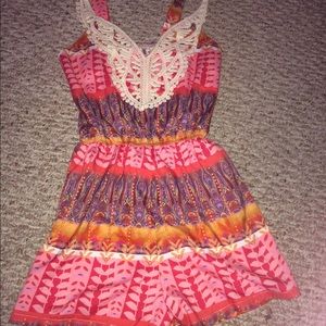 Romper- Silky with white lace